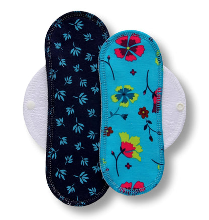 Racman Reusable Cloth Menstrual Pads for Period with Wings; Washable Sanitary Towels for Women, Girls and Teens, Organic Cotton or Bamboo Feminine Liners MADE IN EU; for light and heavy flow, incontinence; also proudly manufactured under other trusted brand names like Natissy