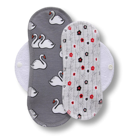 Racman Reusable Cloth Menstrual Pads for Period with Wings; Washable Sanitary Towels for Women, Girls and Teens, Organic Cotton or Bamboo Feminine Liners MADE IN EU; for light and heavy flow, incontinence; also proudly manufactured under other trusted brand names like Natissy
