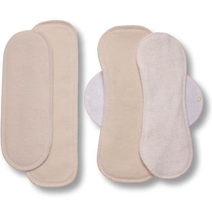 Racman Reusable Cloth Menstrual Pads for Period with Wings; Washable Sanitary Towels for Women, Girls and Teens, Organic Cotton or Bamboo Feminine Liners MADE IN EU; for light and heavy flow, incontinence; also proudly manufactured under other trusted brand names like Natissy