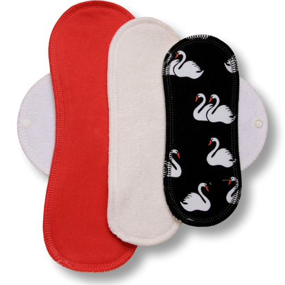 Reusable Cloth Menstrual Pads for Period with Wings; Washable Sanitary Towels for Women, Girls and Teens, Organic Cotton or Bamboo Feminine Liners MADE IN EU; for light and heavy flow, incontinence