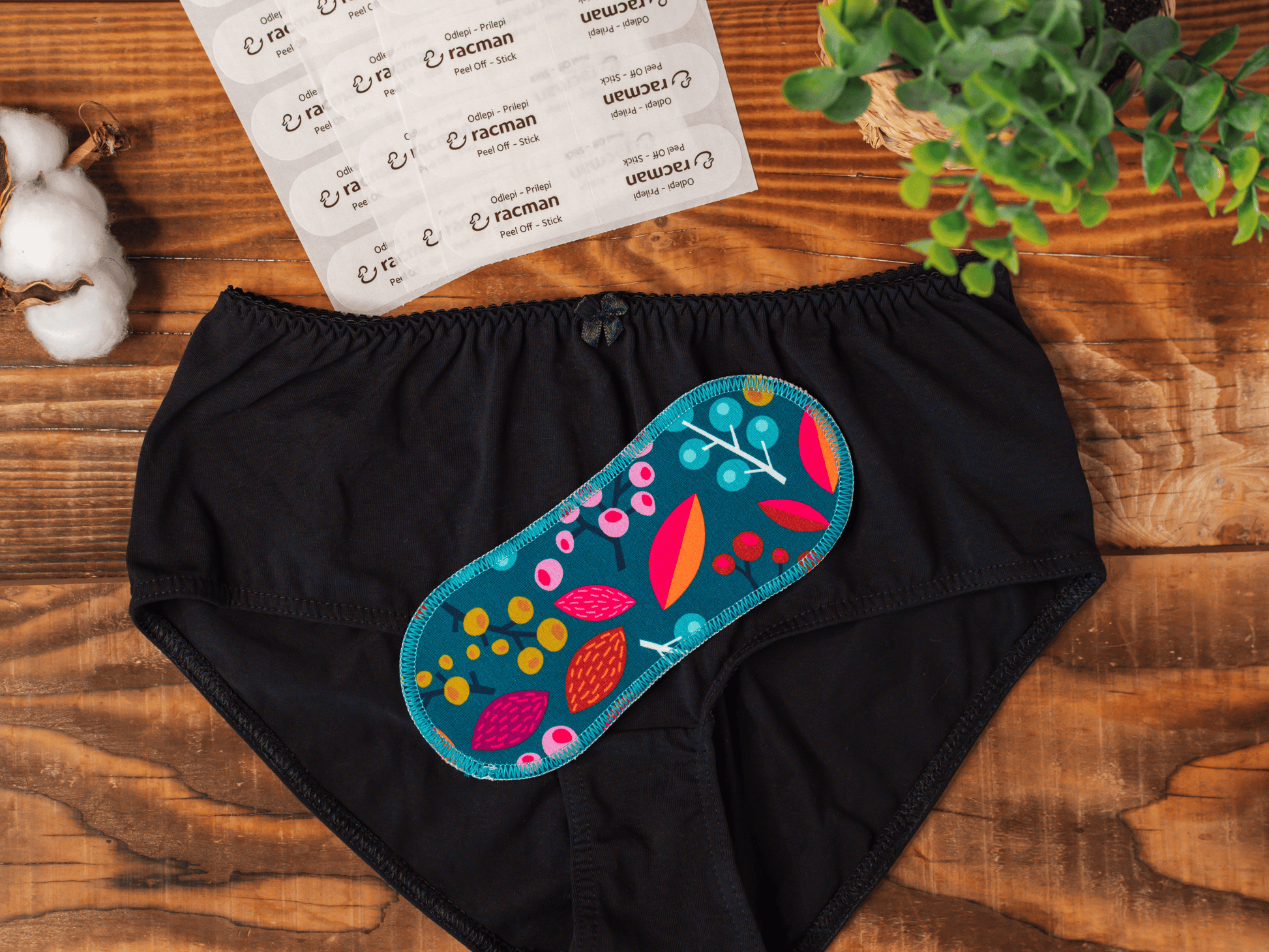 Adhesive Stickers for Wingless Reusable Cloth Menstrual Pads for Period or with Wings; Washable Sanitary Towels for Women, Girls and Teens, Organic Cotton or Bamboo Feminine Liners MADE IN EU; light heavy flow, incontinence; Wingless Cloth Panty Liners; Thin Washable Daily Pads Vaginal Discharge