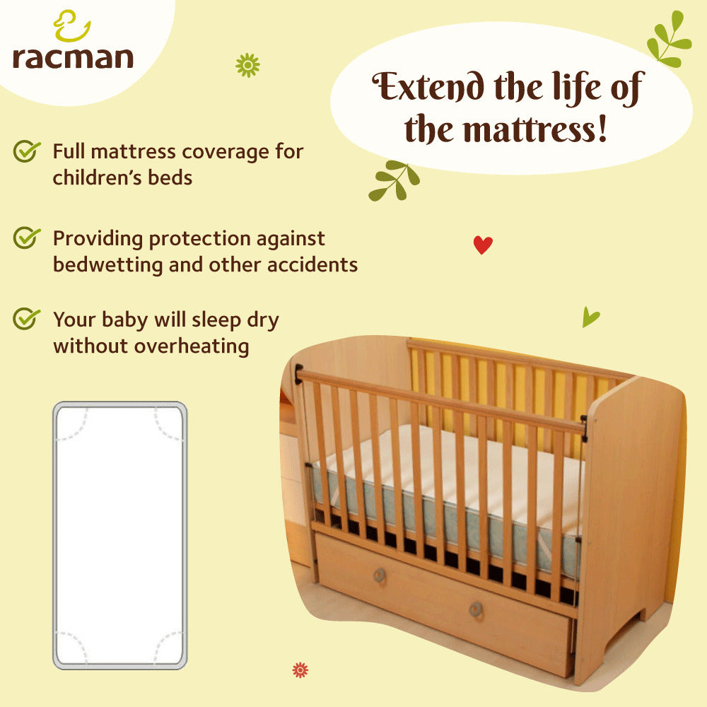 Washable Waterproof Mattress Protector for Babies and Kids, with or without Elastic Straps; Reusable Breathable Soft Cotton Mattress Protection Sheet for Heavy Menstruation; Thin Non Slip Waterproof Underpad for Bassinet, Crib and Children Bedwetting; Toddler Moisture Barrier Bed Puddle Pad; Machine Washable Eco Friendly Alternative to Disposable Mattress Covers