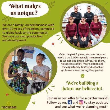 Reusable Cloth Panty Liners with Wings; Thin Washable Daily Pads for Women, Girls and Teens, Organic Cotton or Bamboo Feminine Liners for Normal Vaginal Discharge MADE IN EU; NOT for Menstrual Period