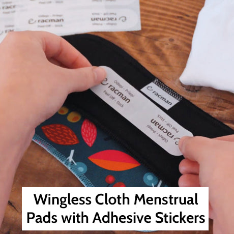 Wingless Reusable Cloth Menstrual Pads for Period with Adhesive Stickers; Wingless Washable Sanitary Towels for Women, Girls and Teens, Organic Cotton or Bamboo Feminine Liners MADE IN EU; for light and heavy flow, incontinence
