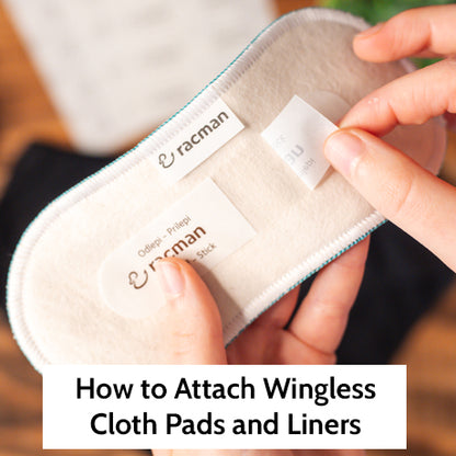 Wingless Reusable Cloth Menstrual Pads for Period with Adhesive Stickers; Wingless Washable Sanitary Towels for Women, Girls and Teens, Organic Cotton or Bamboo Feminine Liners MADE IN EU; for light and heavy flow, incontinence